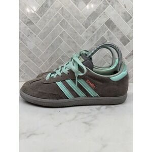 Adidas Samba OG Shoes Sneakers Teal Grey Suede Womens Size 6 Classic Lace Up